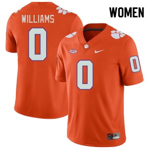 Womens Antonio Williams Orange Clemson Tigers #0 2024 College Football Jersey 551356-121