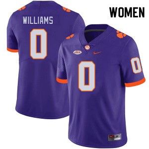 Womens Antonio Williams Purple Clemson Tigers #0 Game College Football Jersey 567273-568