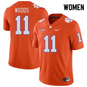 Womens Peter Woods Orange Clemson Tigers #11 Limited College Football Jersey 107326-351