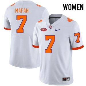 Womens Phil Mafah White Clemson Tigers #7 NCAA College Football Jersey 745584-773