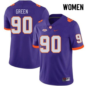 Women's Stephiylan Green Purple Clemson Tigers #90 2024-25 College Football Jersey 580954-582
