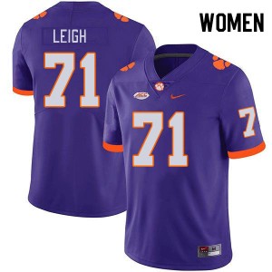 Women Tristan Leigh Purple Clemson Tigers #71 Embroidery College Football Jersey 690805-535