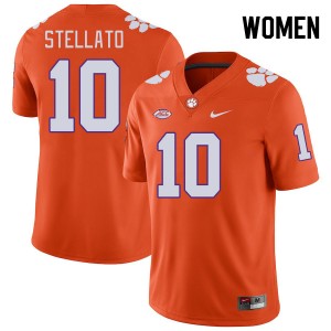 Women Troy Stellato Orange Clemson Tigers #10 Limited College Football Jersey 743422-692