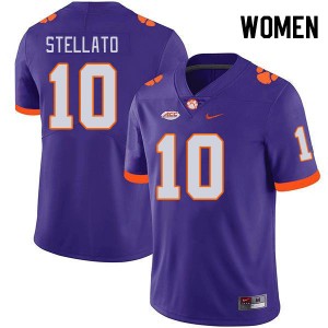 Womens Troy Stellato Purple Clemson Tigers #10 High School College Football Jersey 379029-587