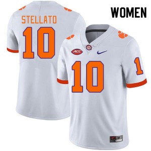 Women's Troy Stellato White Clemson Tigers #10 Official College Football Jersey 221066-756