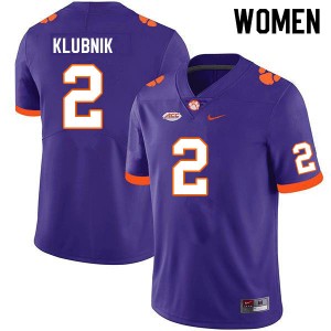 Women's Cade Klubnik Purple Clemson Tigers #2 Player College Football Jersey 968044-847