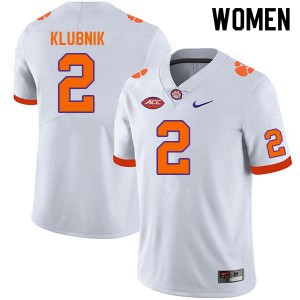 Women's Cade Klubnik White Clemson Tigers #2 Official College Football Jersey 544435-453