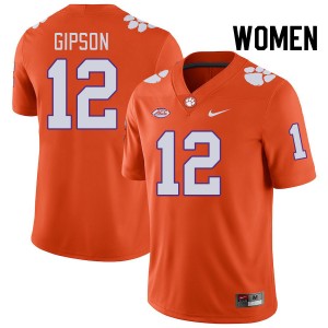 Women's Corian Gipson Orange Clemson Tigers #12 Replica College Football Jersey 183165-111