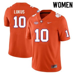 Women Jeadyn Lukus Orange Clemson Tigers #10 NCAA College Football Jersey 831491-767