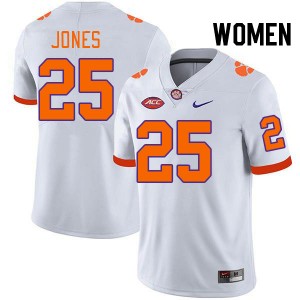 Women's Ricardo Jones White Clemson Tigers #25 Alumni College Football Jersey 567081-646