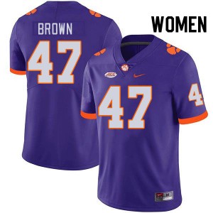 Womens Sammy Brown Purple Clemson Tigers #47 Limited College Football Jersey 816570-436