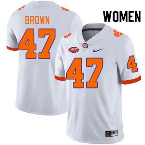 Women Sammy Brown White Clemson Tigers #47 Limited College Football Jersey 499448-218
