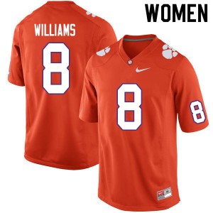 Women's Tre Williams Orange Clemson Tigers #8 2024-25 College Football Jersey 527620-674