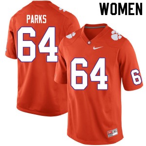 Women Walker Parks Orange Clemson Tigers #64 Game College Football Jersey 473554-938