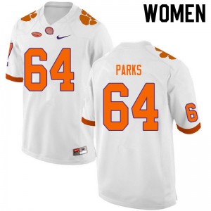 Women Walker Parks White Clemson Tigers #64 Official College Football Jersey 637835-103
