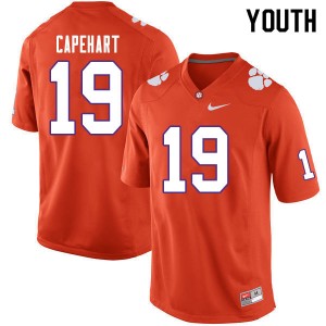 Youth DeMonte Capehart Orange Clemson Tigers #19 University College Football Jersey 143360-378