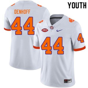 Youth Cade Denhoff White Clemson Tigers #44 Limited College Football Jersey 644340-957
