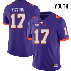 Youth Christopher Vizzina Purple Clemson Tigers #17 Game College Football Jersey 250523-452