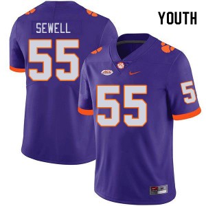 Youth Harris Sewell Purple Clemson Tigers #55 2024-25 College Football Jersey 510967-585