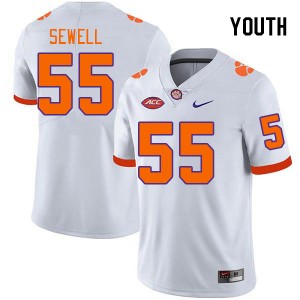 Youth Harris Sewell White Clemson Tigers #55 Limited College Football Jersey 360146-288