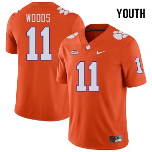 Youth Peter Woods Orange Clemson Tigers #11 University College Football Jersey 477816-622