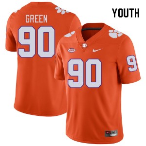 Youth Stephiylan Green Orange Clemson Tigers #90 Embroidery College Football Jersey 513516-208