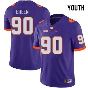 Youth Stephiylan Green Purple Clemson Tigers #90 NCAA College Football Jersey 194214-157