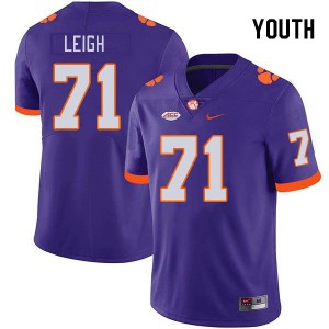 Youth Tristan Leigh Purple Clemson Tigers #71 Limited College Football Jersey 922394-290