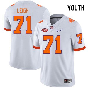 Youth Tristan Leigh White Clemson Tigers #71 Player College Football Jersey 923609-330