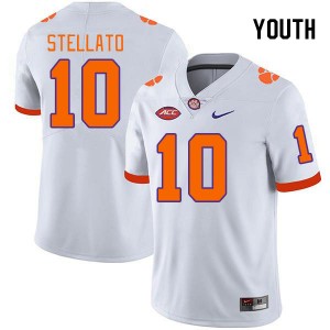 Youth Troy Stellato White Clemson Tigers #10 Stitched College Football Jersey 429351-577