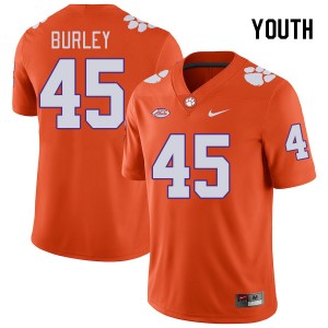 Youth Vic Burley Orange Clemson Tigers #45 Official College Football Jersey 288045-979