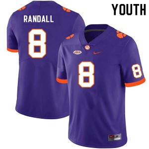 Youth Adam Randall Purple Clemson Tigers #8 Game College Football Jersey 143373-496