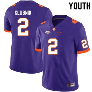 Youth Cade Klubnik Purple Clemson Tigers #2 Stitched College Football Jersey 792767-892