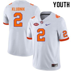 Youth Cade Klubnik White Clemson Tigers #2 2024 College Football Jersey 994469-531