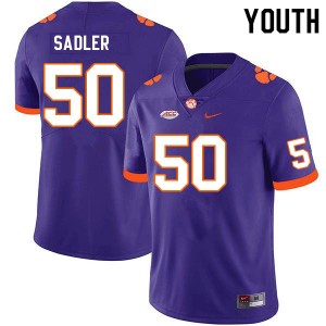 Youth Collin Sadler Purple Clemson Tigers #50 Alumni College Football Jersey 606020-590