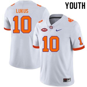 Youth Jeadyn Lukus White Clemson Tigers #10 Stitched College Football Jersey 385189-532