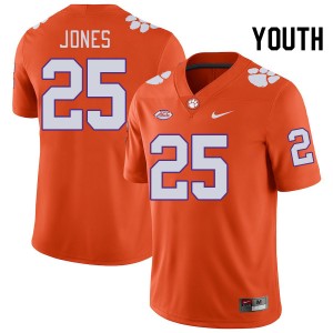 Youth Ricardo Jones Orange Clemson Tigers #25 NCAA College Football Jersey 545974-209