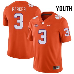Youth T.J. Parker Orange Clemson Tigers #3 2024 College Football Jersey 857234-247