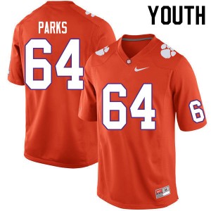 Youth Walker Parks Orange Clemson Tigers #64 Stitched College Football Jersey 255477-897