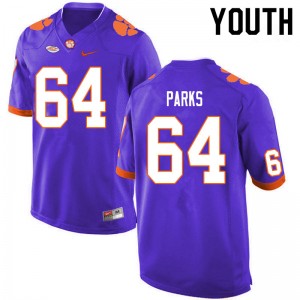 Youth Walker Parks Purple Clemson Tigers #64 Alumni College Football Jersey 971456-895