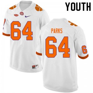 Youth Walker Parks White Clemson Tigers #64 Player College Football Jersey 433567-112