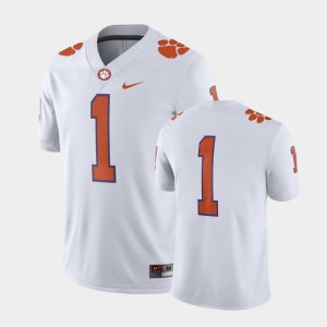 Men White Clemson Tigers #1 Football Game Jersey 158584-164