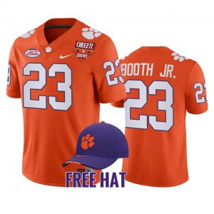 Mens Andrew Booth Jr. Orange Clemson Tigers #23 2021 Cheez-It Bowl CFP College Football Jersey 177721-298