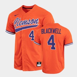Mens Benjamin Blackwell Orange Clemson Tigers #4 2022 Full-Button College Baseball Jersey 804320-435