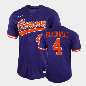 Mens Benjamin Blackwell Purple Clemson Tigers #4 2022 Full-Button College Baseball Jersey 691095-962