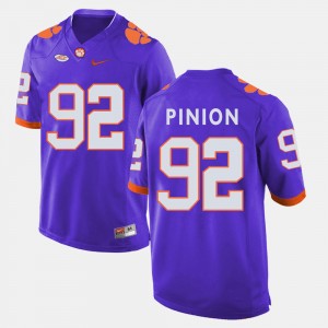 Mens Bradley Pinion Purple Clemson Tigers #92 College Football Jersey 405514-475