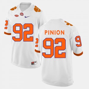 Mens Bradley Pinion White Clemson Tigers #92 College Football Jersey 565843-846