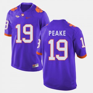 Men Charone Peake Purple Clemson Tigers #19 College Football Jersey 598902-870