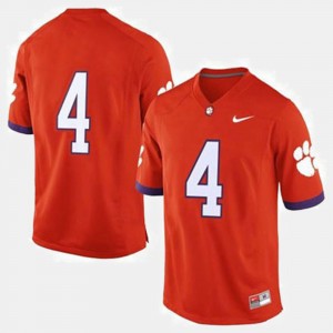 Men Orange Clemson Tigers #4 College Football Jersey 710917-288