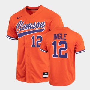 Men Cooper Ingle Orange Clemson Tigers #12 2022 Full-Button College Baseball Jersey 969448-774